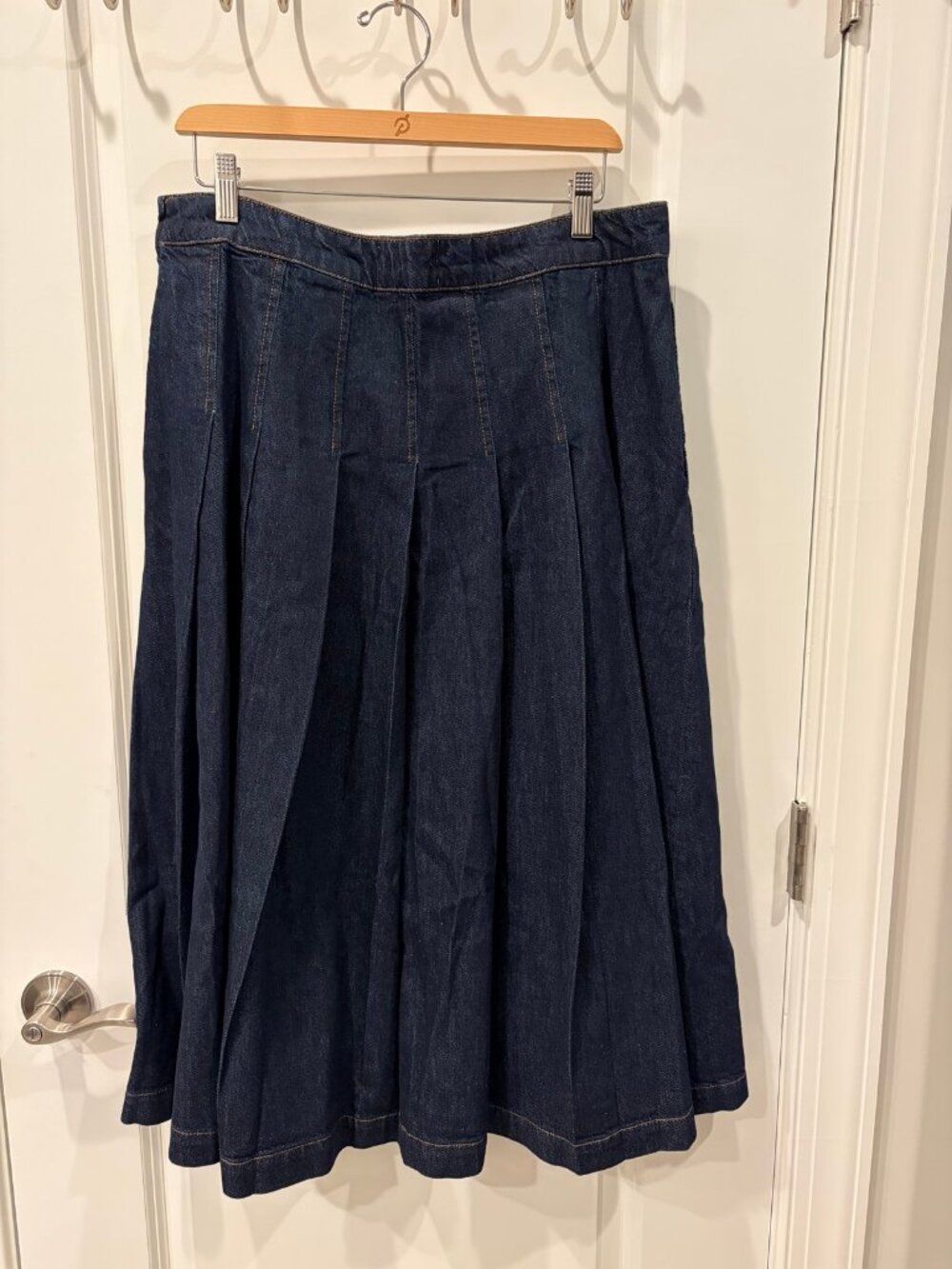 Boden Aya Denim Midi Skirt, Indigo, Size 12, NWT - Picture 5 of 6